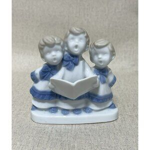 Vintage Colonial Japan Porcelain Singing Choir Boys Candle Holder 4 Inch Tall